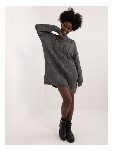 Dark gray women's knitted dress