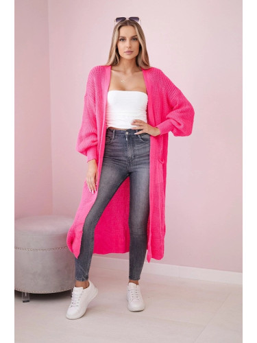 Long cardigan pink neon sweater