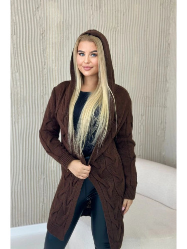 Brown cardigan with hood