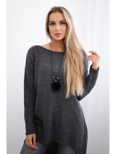 Sweater with necklace Graphite