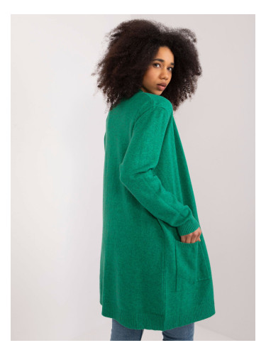 Green loose cardigan without fastening