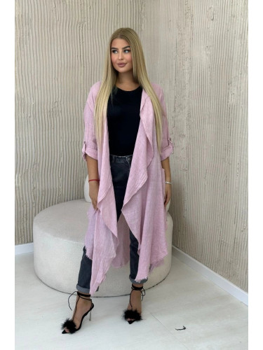 Linen coat powder pink