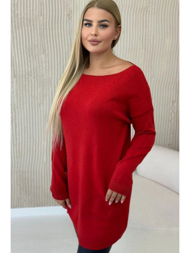 Viscose sweater with pockets red