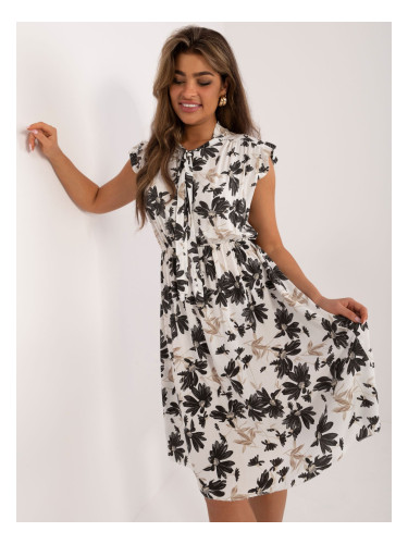 White and black floral dress