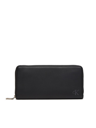 Голям дамски портфейл Calvin Klein Jeans Block Zip Around Pu K60K612704 Черен