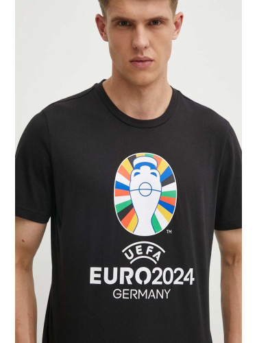 Тениска adidas Performance Euro 2024 в черно с принт IT9291