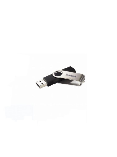 Памет 16GB USB Flash Drive, Hama "Rotate", USB 2.0, черна