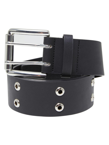 Double Eyelet PU Belt Black