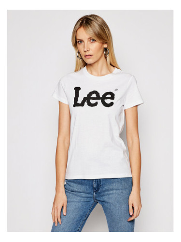 Lee Тишърт Logo Tee L42UER12 112109470 Бял Regular Fit