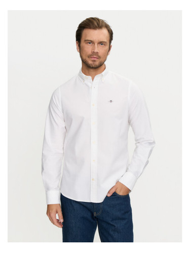 Gant Риза 3000202 Бял Slim Fit