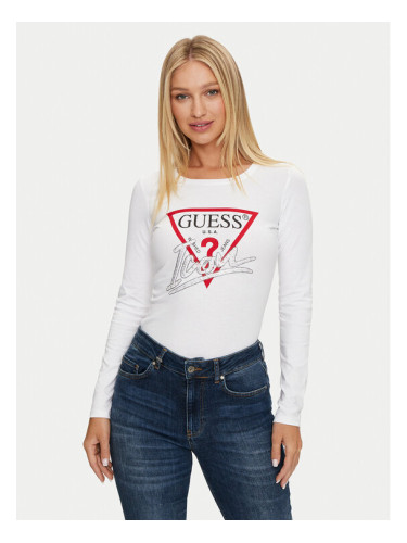 Guess Блуза Icon W4YI33 I3Z14 Бял Slim Fit