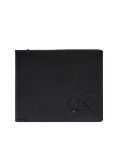 Calvin Klein Jeans Малък мъжки портфейл Logo Emboss Biford K50K512065 Черен