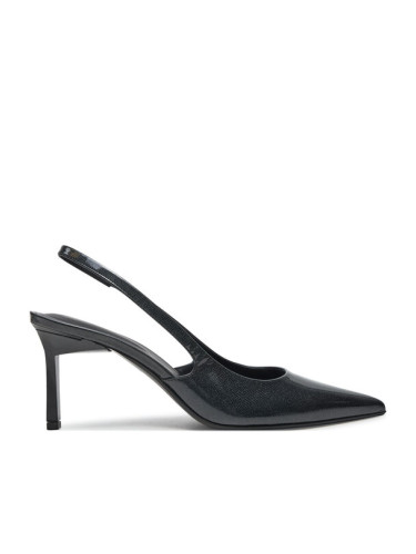 Calvin Klein Сандали Heel Slingback Pump 70 Saff Lth HW0HW02068 Черен