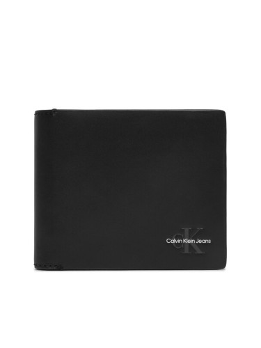 Calvin Klein Jeans Голям мъжки портфейл Monogram Soft Bifold K50K512173 Черен