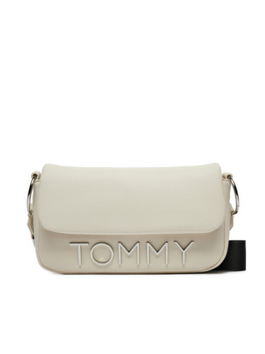 Tommy Jeans Дамска чанта Tjw Bold Elongated Flap Cross. AW0AW16258 Екрю