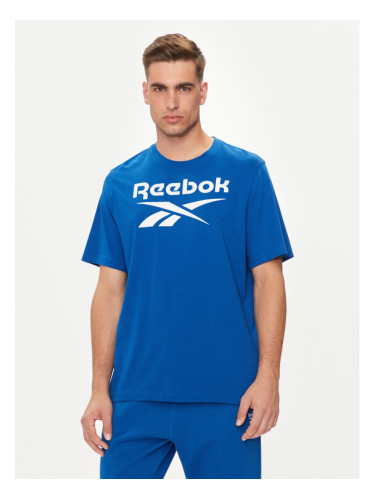 Reebok Тишърт Big Stacked Logo 100071174 Тъмносин Regular Fit