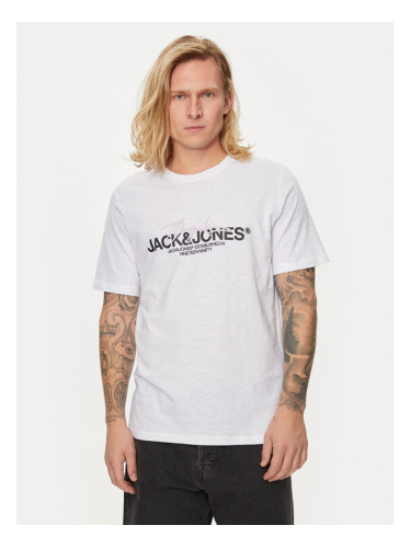 Jack&Jones Тишърт Joraruba 12255452 Бял Standard Fit