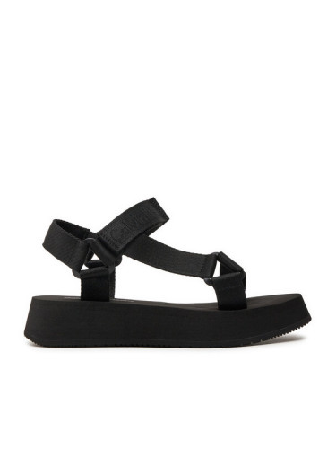 Calvin Klein Jeans Сандали Sandal Velcro Webbing In Mtl YW0YW01480 Черен