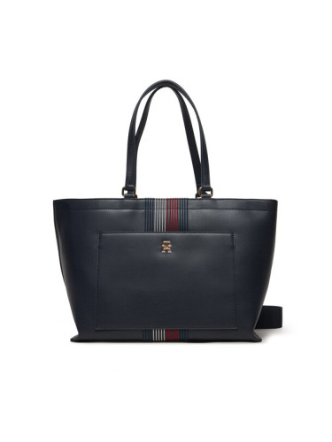 Tommy Hilfiger Дамска чанта Distinct Tote Corp AW0AW16704 Тъмносин