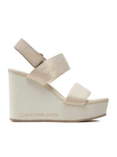 Calvin Klein Jeans Сандали Wedge Sandal Webbing In Mtl YW0YW01479 Екрю