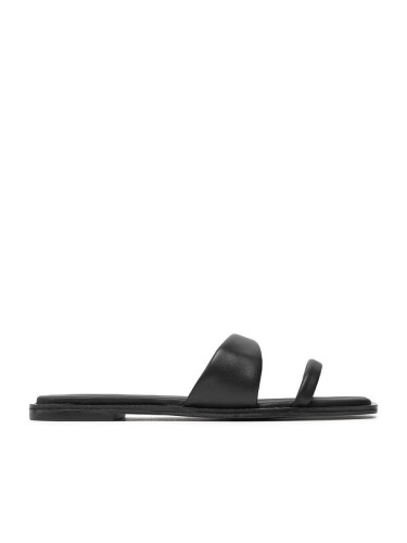 Calvin Klein Чехли Flat Slide Lth HW0HW02071 Черен