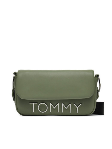 Tommy Jeans Дамска чанта Tjw Bold Elongated Flap Cross. AW0AW16258 Зелен