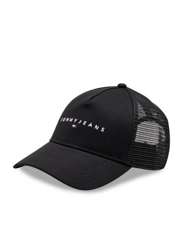 Tommy Jeans Шапка с козирка Tjm Linear Logo Trucker Cap AM0AM12424 Черен