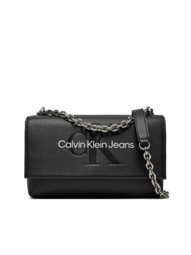 Calvin Klein Jeans Дамска чанта Sculpted Ew Flat W/Chain25 Mono K60K612221 Черен