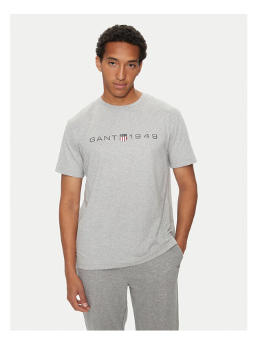 Gant Тишърт Graphic 2003242 Сив Regular Fit