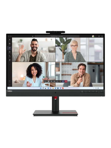 Монитор Lenovo ThinkVision T27hv-30 (63D6UAT3EU), 27" (68.58cm) IPS панел, 75Hz, QHD, 4ms, 300cd/m2, DisplayPort, HDMI, USB-C, 5Mpix камера