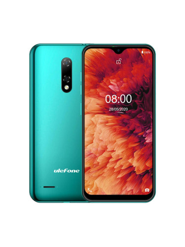 Смартфон Ulefone Note 8P (зелен), поддържа 2 SIM карти, 5.5" (13.97 cm) LCD дисплей, четириядрен MediaTek MT6737 1.3 GHz, 2GB RAM, 16GB Flash памет(+microSD слот), 8.0 + 2.0 & 5.0 Mpix камери, Android, 153g