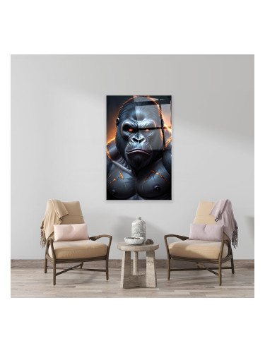 Стъклено АРТ пано -  Мощта на Горилата