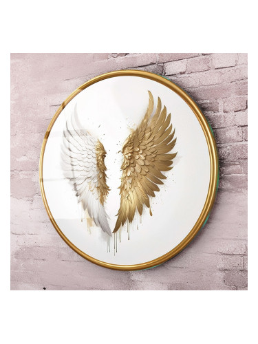 Кръгло стъклено пано -  Крилата на Хармонията
