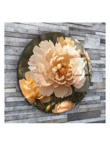 Кръгло стъклено пано - Цветна Хармония