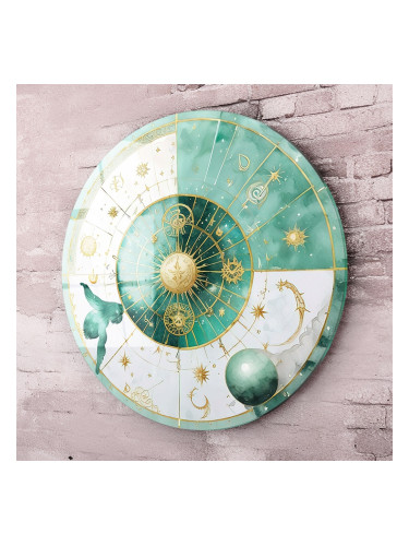 Кръгло стъклено пано - Космическа Симфония