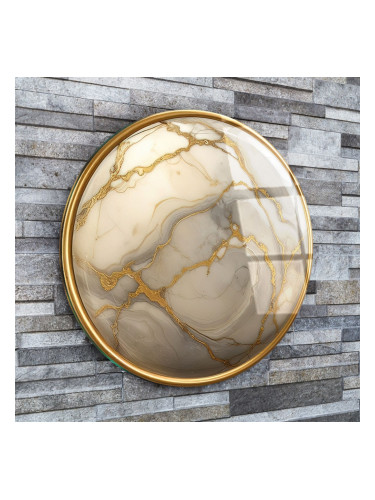 Кръгло стъклено пано - Елегантен Мрамор