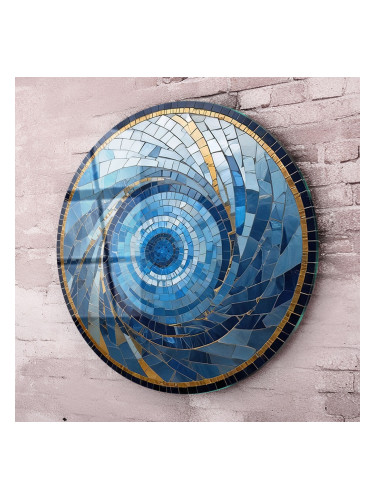 Кръгло стъклено пано - Синият Вихър