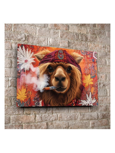 Стъклено АРТ пано - Хипи Лама