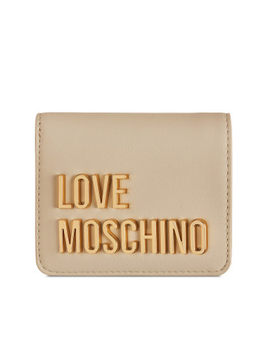 Малък дамски портфейл LOVE MOSCHINO JC5612PP1LKD0110 Екрю