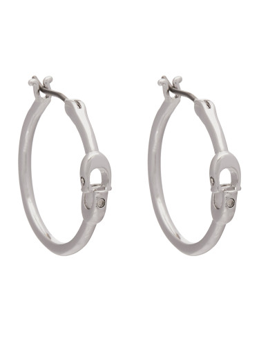 Обици Coach Signature Hoop Earrings 37408160RHO030 Сребрист