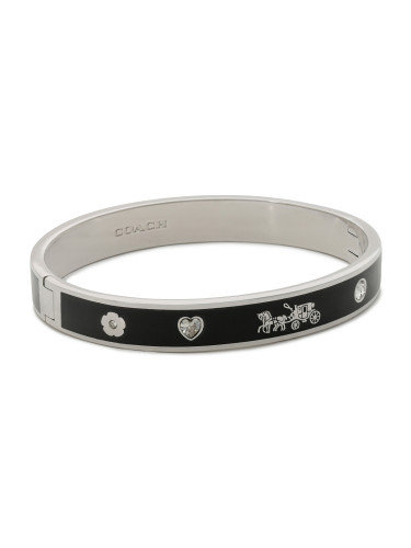 Гривна Coach Enamel Horse & Carriage Hinged Bangle Bracelet 37479035RHO003 Сребрист