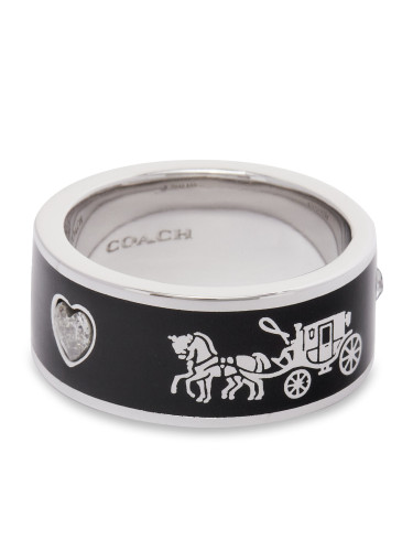 Пръстен Coach Enamel Horse & Carriage Band Ring 37479034RHO003 Сребрист