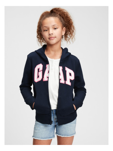 Blue Girls' Kids Sweatshirt GAP Logo zip hoodie