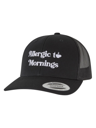 Alergic To Mornings Retro Trucker Cap Black