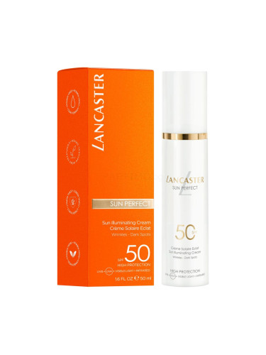 Lancaster Sun Perfect Sun Illuminating Cream SPF50 Слънцезащитен продукт за лице за жени 50 ml увредена кутия