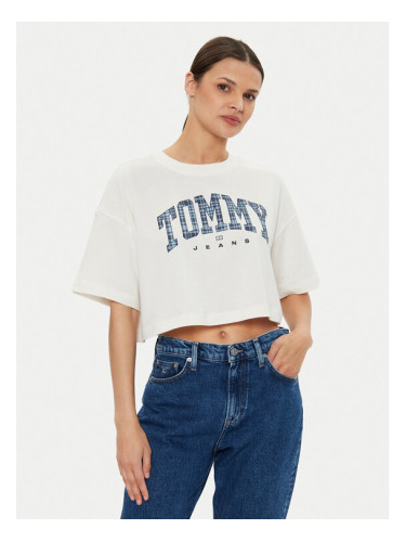 Tommy Jeans Тишърт DW0DW18420 Екрю Oversize