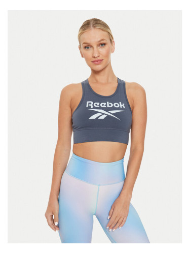 Reebok топ Big Logo Cotton Bralette 100076022 Сив Slim Fit