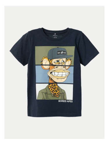 NAME IT Тишърт 13232197 Тъмносин Regular Fit