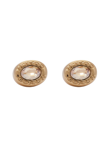 Coach Обици Signature Logo Stone Stud Earrings 37335729GLD230 Златист