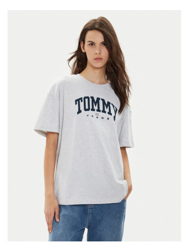 Tommy Jeans Тишърт Varsity DW0DW18403 Сив Oversize